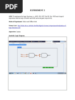 Experiment 2: AIM: To Implement The Logic Functions I.E. AND, OR, NOT, Ex-OR, Ex-NOR and A Logical