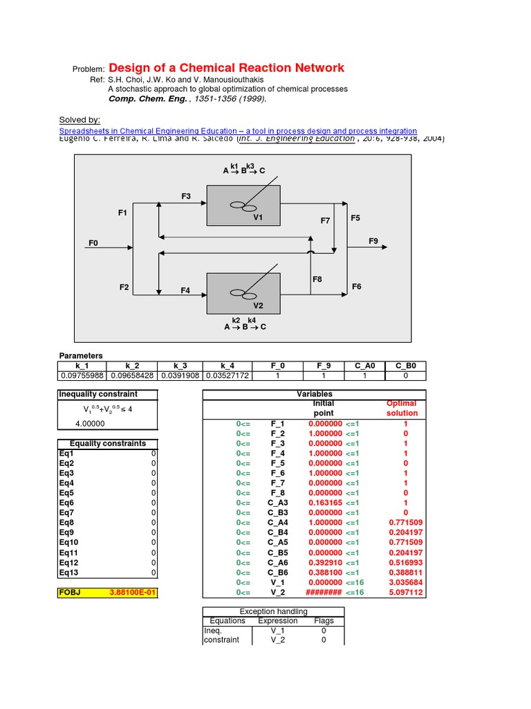 Chemical Reaction Network Optimization | PDF | Mathematical ...