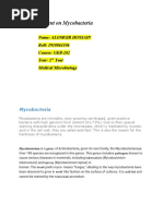 Assignment On Mycobacteria