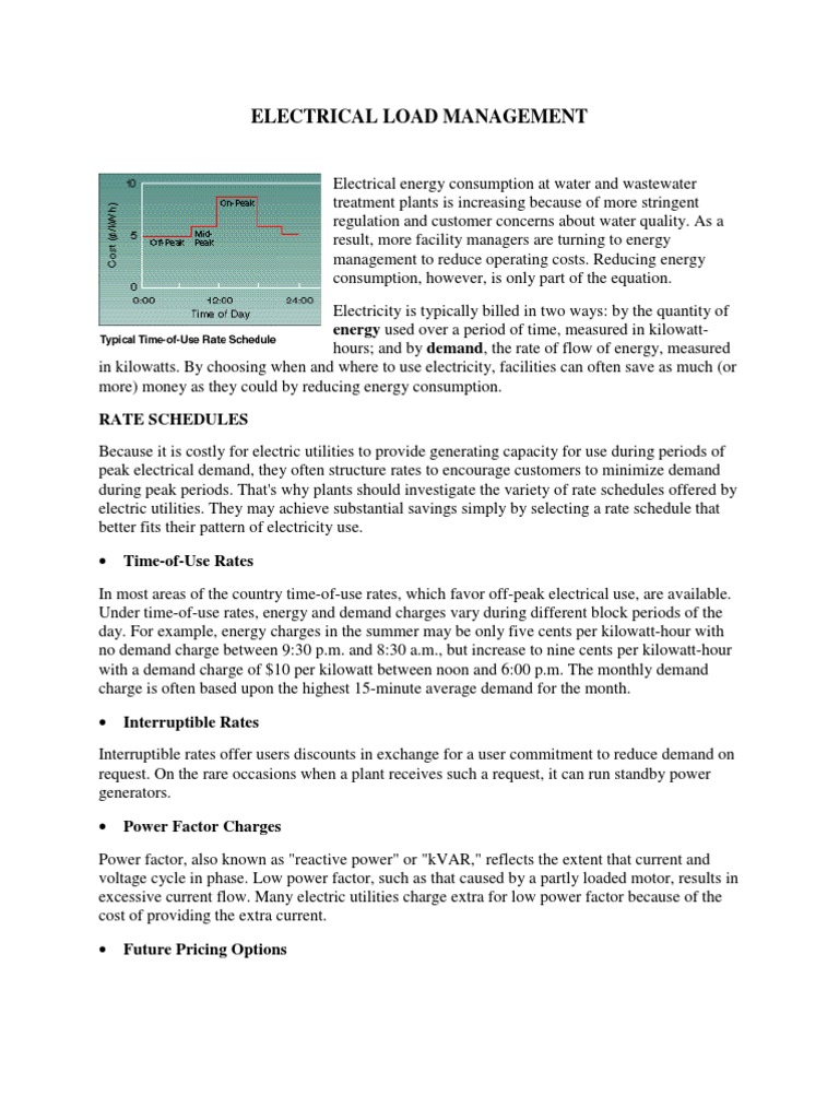 Effective Electrical Load Management | PDF | Electric Power | Kilowatt Hour