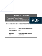 RPP SD KELAS 5 SEMESTER 1 - Benda-Benda Di Lingkungan Sekitar