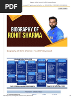 Biography of Rohit Sharma - Free PDF Download Studyiq