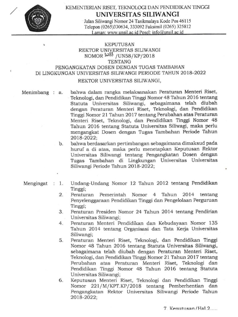 Sk Kajur 2018 2022 No 5288 Un58 Kp 2018 Pdf