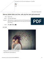 Memory Details Fade Over Time, With Only The Main Gist Preserved - ScienceDaily