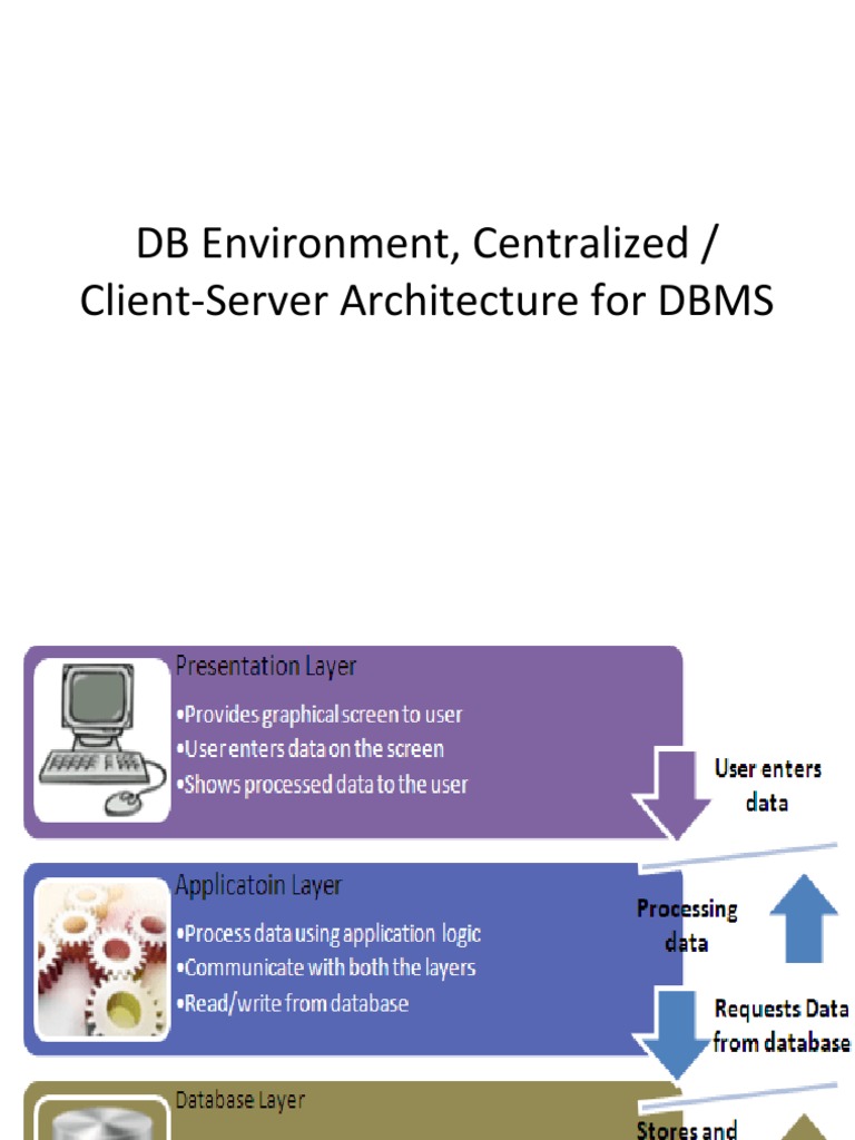 DB Environment, Centralized / Client-Server Architecture For DBMS | PDF ...