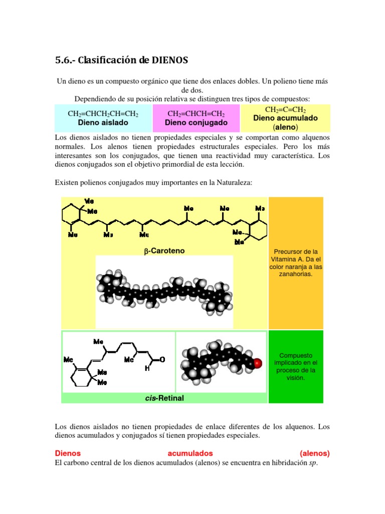 Clasificacion de Los Dienos | PDF | Enlace químico | Alqueno, image size:768x1024