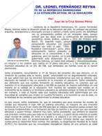 Respuesta Al Dr. Leonel Fernández Reyna Presidente de La República Dominicana en Lo Referente A La Situación Actual de La Educación