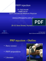 PRPP Injection: Dr. Paul Annett Mbbs Facsp Sport and Exercise Medicine Physician