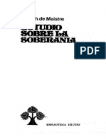 De Maistre - Estudio Sobre La Soberanía - P1 - Cap. 1, 2, 3, 4, 7, 8, 9, 10, 13