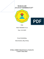 Makalah "Pelayanan Kesehatan": Stikes Mercubaktijaya Padang TAHUN 2021/2022