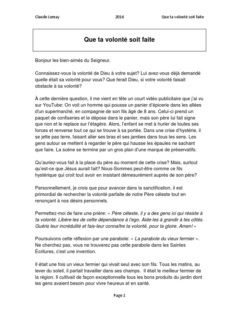 Comprendre la volonté de Dieu | PDF | Jésus | Dieu