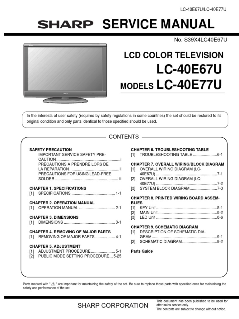 Service Manual: LCD Color Television | PDF | Solder | Hdmi