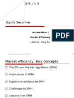 BF3203: Equity Securities: Lecture Note 1 Market Efficiency