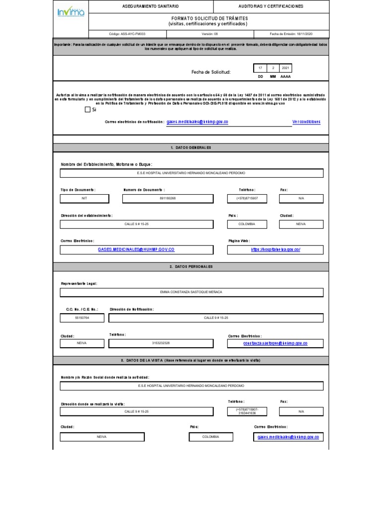 ASS-AYC-FM033 (Version 1) | PDF | Correo | Farmacéutico