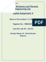 Applied Mechanics and Thermal Engineering Lab: Digital Assignment: 4