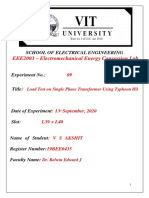 EEE2003 - Electromechanical Energy Conversion Lab: School of Electrical Engineering