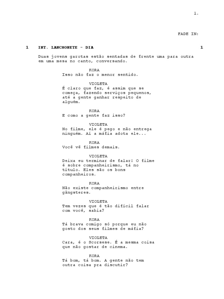 Roteiro Curta Metragem Pdf