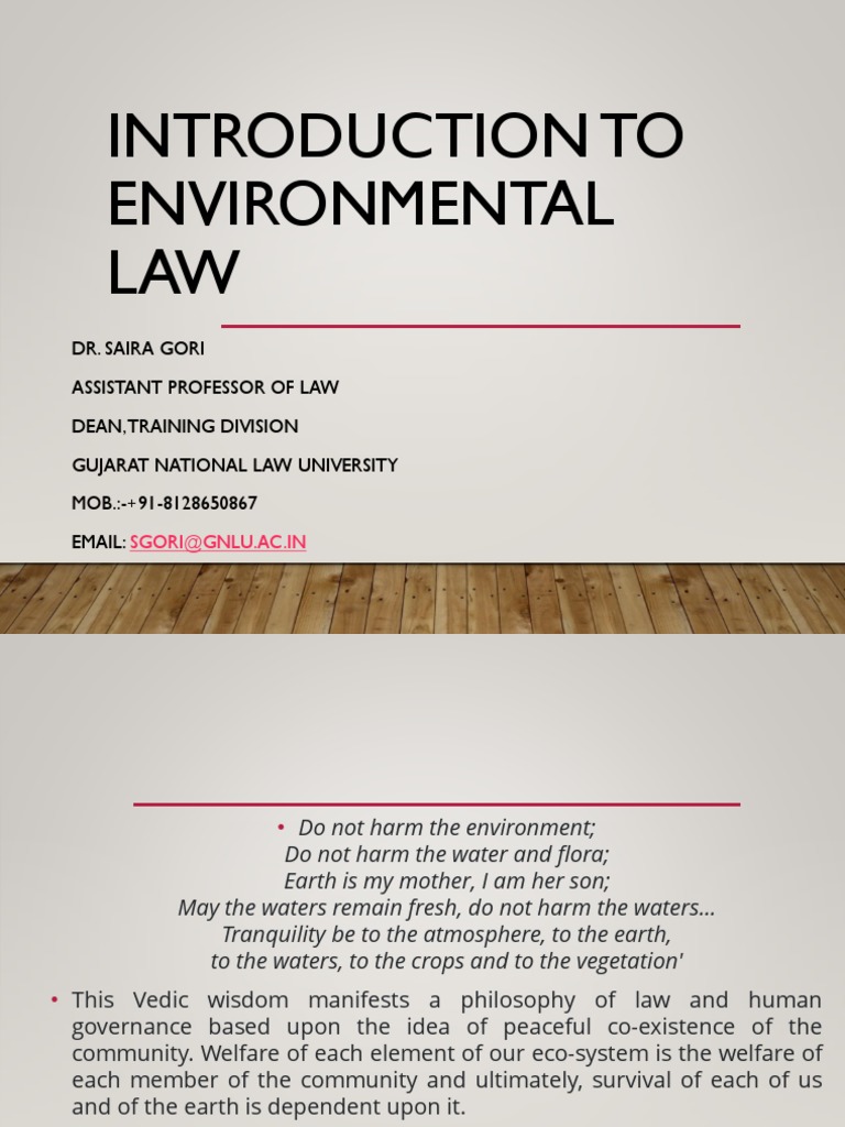 Introduction To Environmental Law PDF Sustainability Sustainable