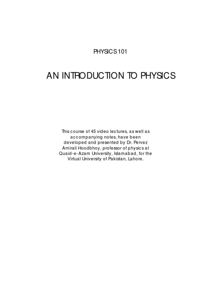 Physics 101 | PDF | Force | Inertia