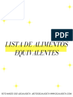 Lista de alimentos equivalentes