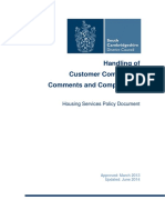 Handling of Customer Complaints Comments and Compliments June 2014