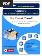 50 + Objective Type Questiosn Chapter - 3 Pair of Linear Equation in Two Variables Class X Maths