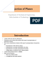 Projection of Planes: Department of Mechanical Engineering Birla Institute of Technology, Mesra