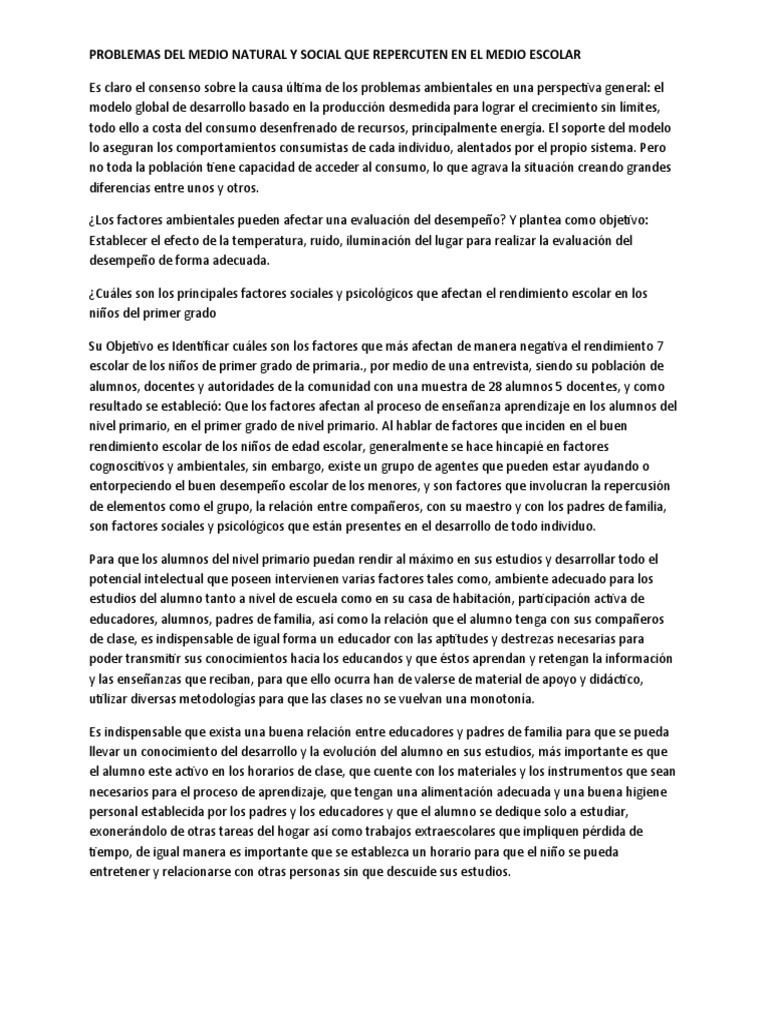 Problemas Sociales y Ambientales en Educación | PDF | Esmerejón | Rey ...
