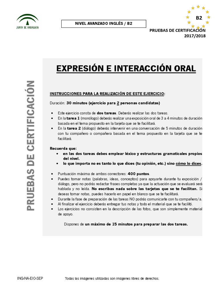 Eoi Speaking B2 Pdf