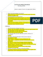 Ethical Decision Making Worksheet