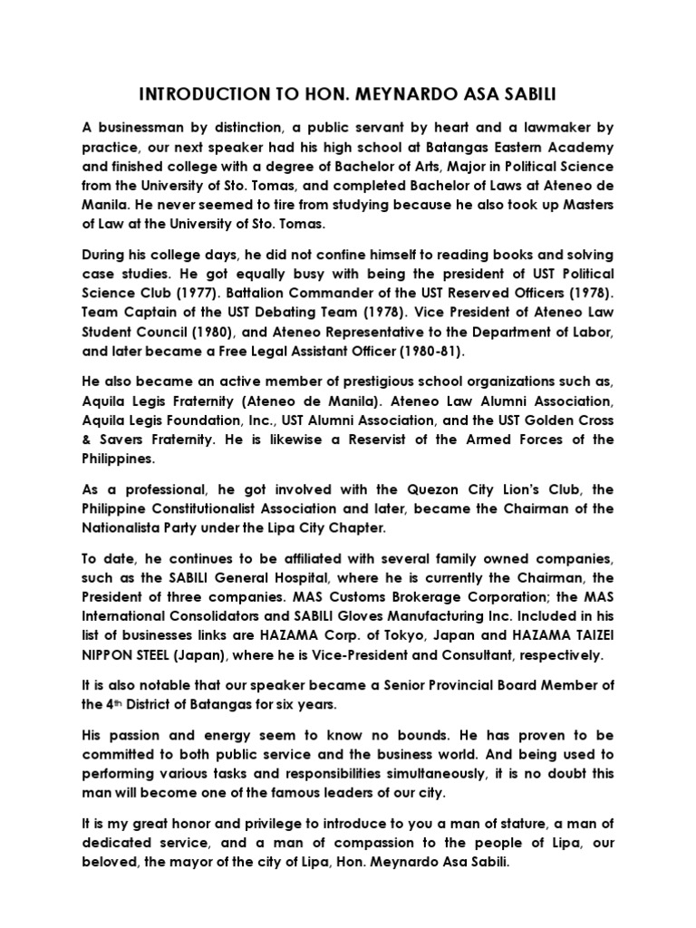 introducing a guest speaker