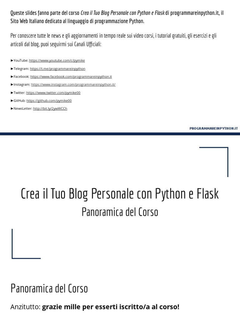 Crea Il Tuo Blog Personale Con Python e Flask | PDF