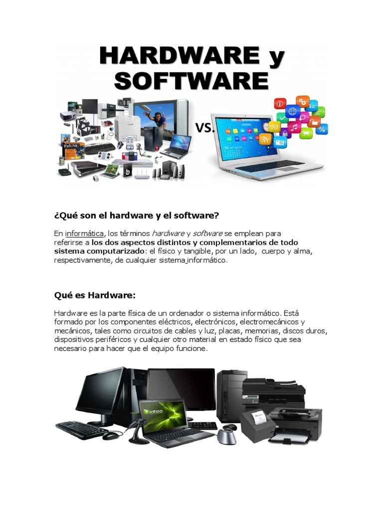 Hardware y Software en Informática | PDF | Hardware de la computadora ...