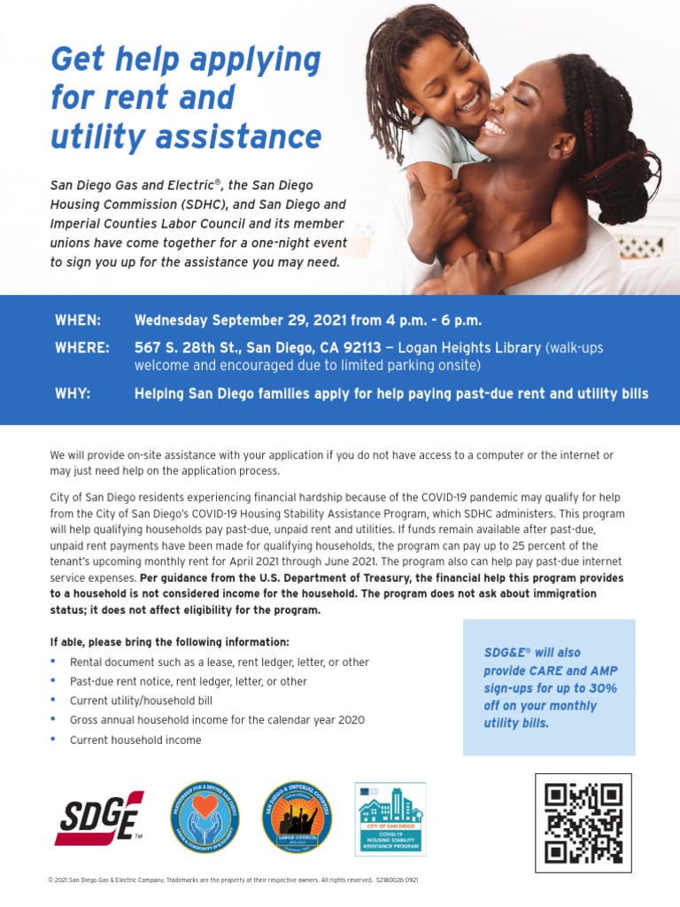 Outreach Event Flyer SDGE SDHC and Imperial Counties Labor Council