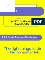 Ict Year 1: Safety, Rules and Regulations