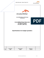 Specifications For Budget Quotation: Arcelormittal Belval Steel Plant CC Bloom Project D4 (400 X 280 MM)