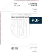 NBR14081-5 - Argamassa Colante Industrializada para Assentamento de Placas Cerâmicas Parte 5 Determinação Do Deslizamento