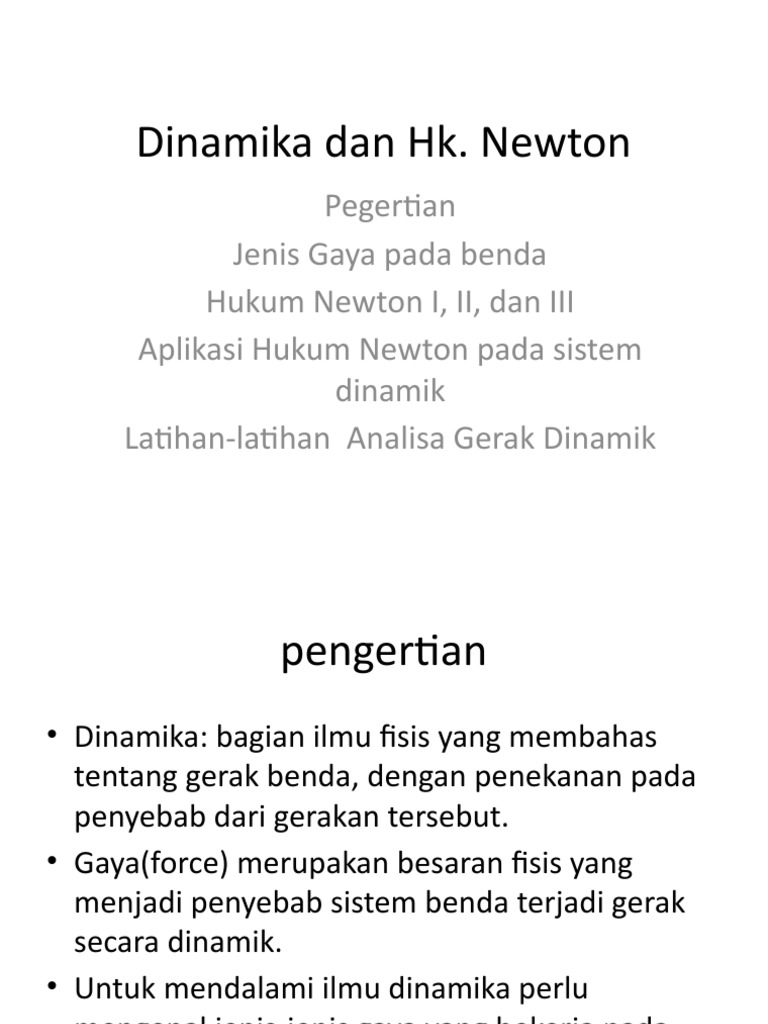 Dinamika & Hukum Newton | PDF | Sains & Matematika