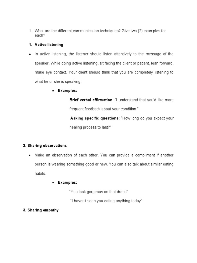 Communication Techniques | PDF | Relaxation (Psychology) | Cognition