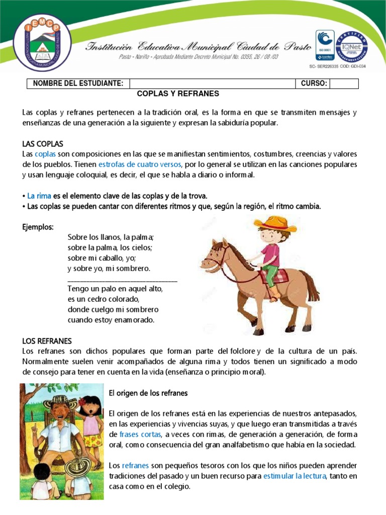 Coplas Y Refranes 4 Pdf Folklore