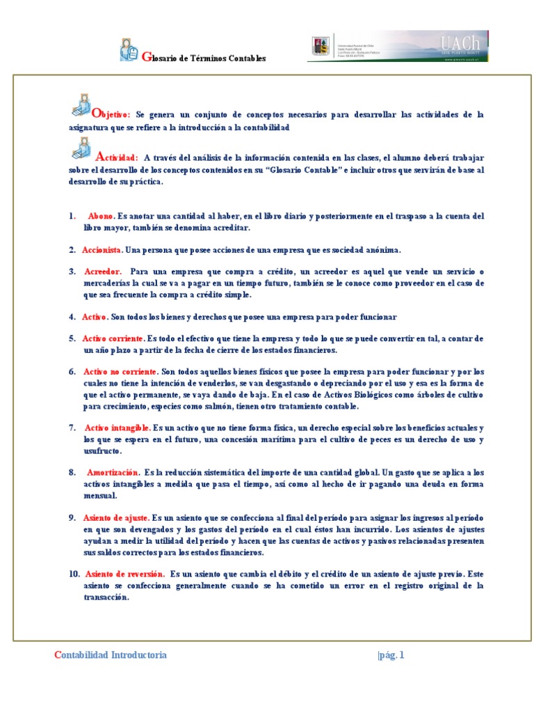 Glosario de Términos Contables | PDF | Contabilidad | Estado de resultados