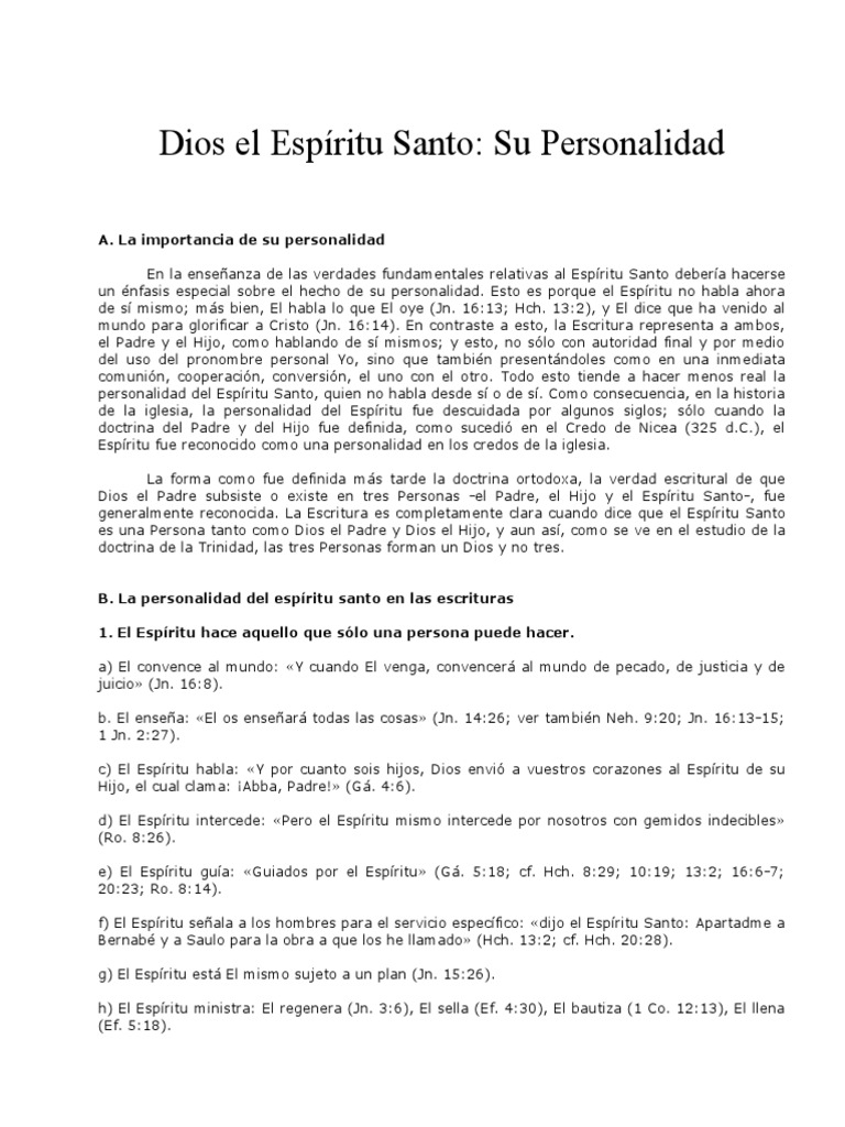 14 DIOS EL ESPíRITU SANTO SU PERSONALIDAD | PDF | espíritu Santo ...