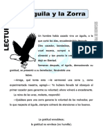 Ficha de El Aguila y La Zorra para Segundo de Primaria