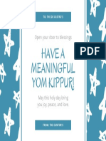 Blue With White Jewish Star Pattern Yom Kippur Card