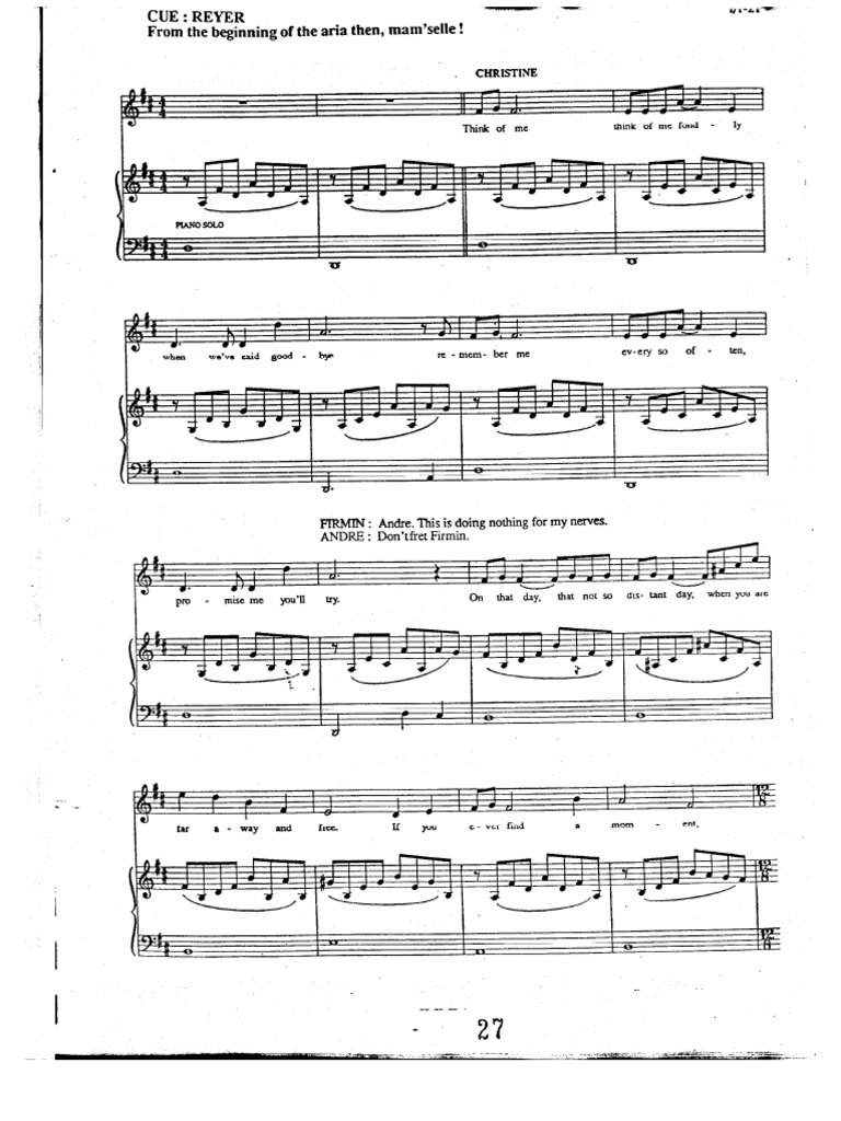 The Phantom of The Opera Piano Vocal Score | PDF