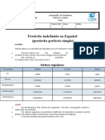 Pretérito indefinido en Español