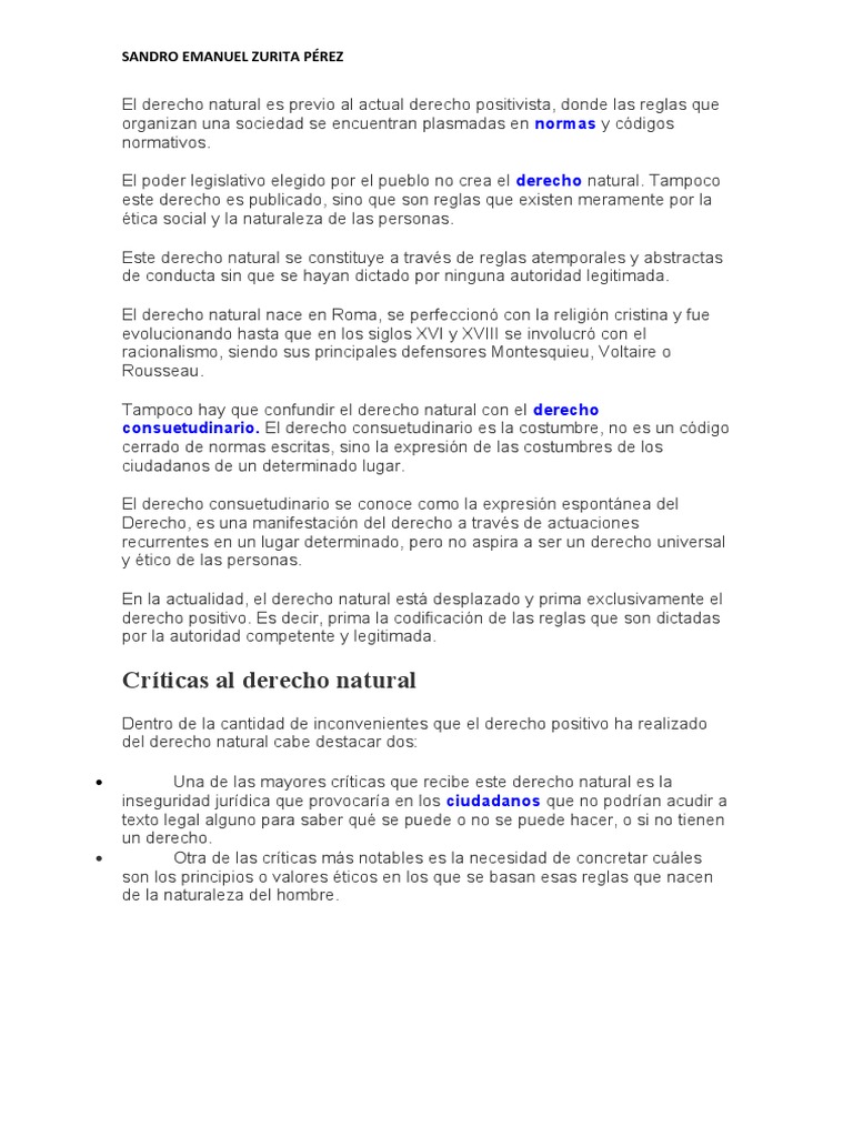 Derecho Natural y su Evolución | PDF | La Ley natural | Derechos humanos