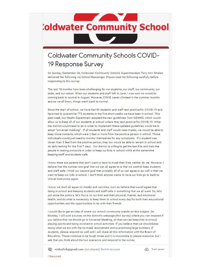 Coldwater Community Schools COVID19 Response Letter PDF