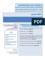 Reporte Mensual de Conflictos Sociales #208 Junio 2021
