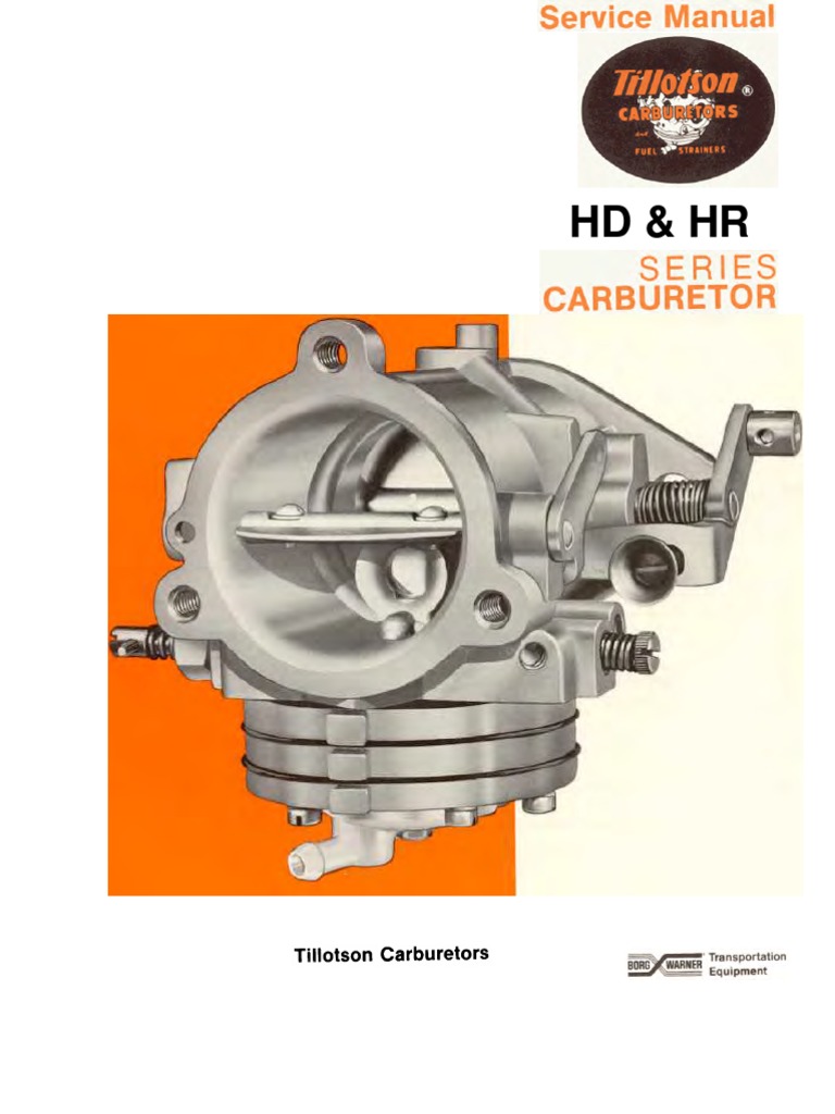Tillotson HD & HR Carburetor Guide | PDF | Carburetor | Throttle